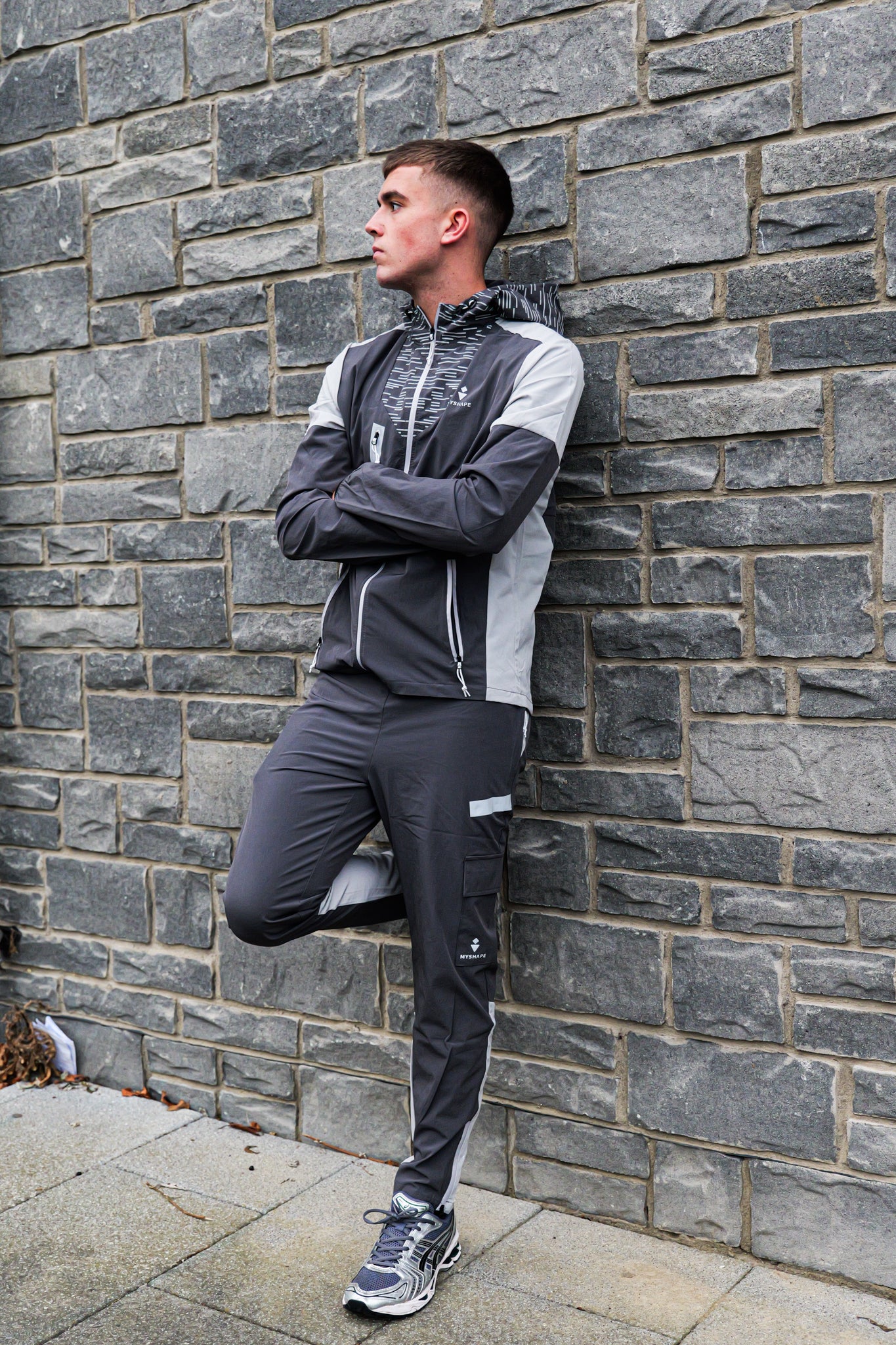 FlashMode Pants Charcoal Grey White Grey